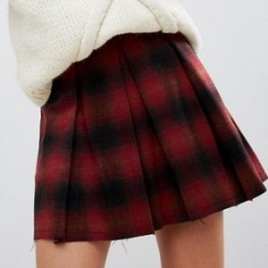 Free People Plaid High Waisted Skirt